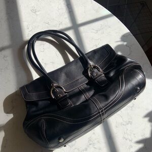 Coach leather Satchel Bag black